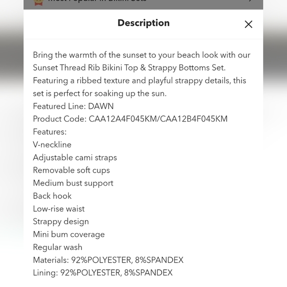 NWOT size medium Vibrant Yellow and Pink Bikini Set cupshe - Picture 3 of 8